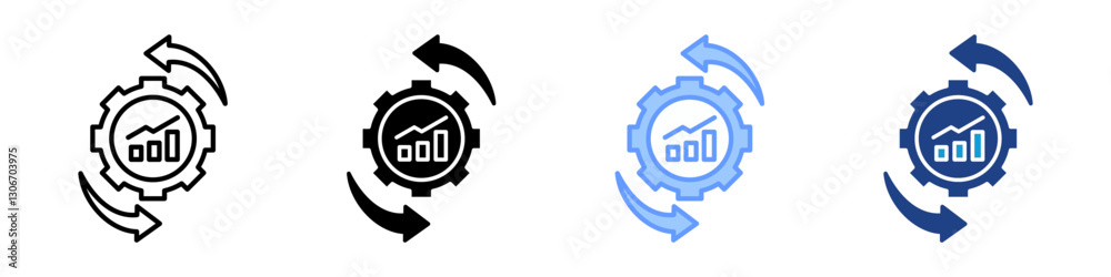 Optimization icon multiple style collection set Optimization icon multiple style collection set