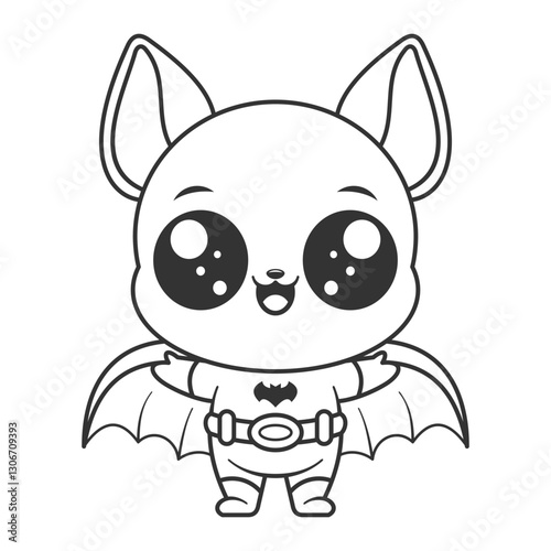 Bats feel happy wearing superhero suits, for coloring