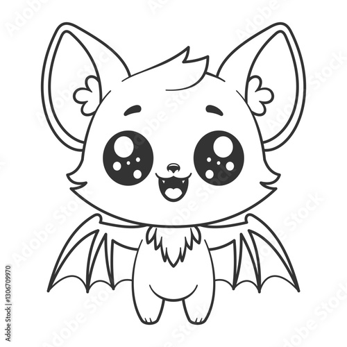 The bat feels happy, for coloring