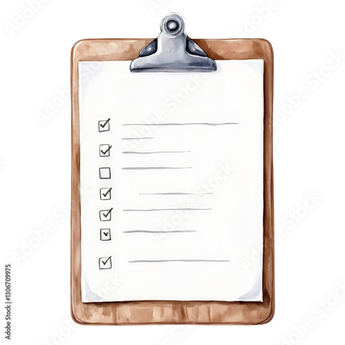 Clipboard Holding Checklist with Checked and Unchecked Boxes