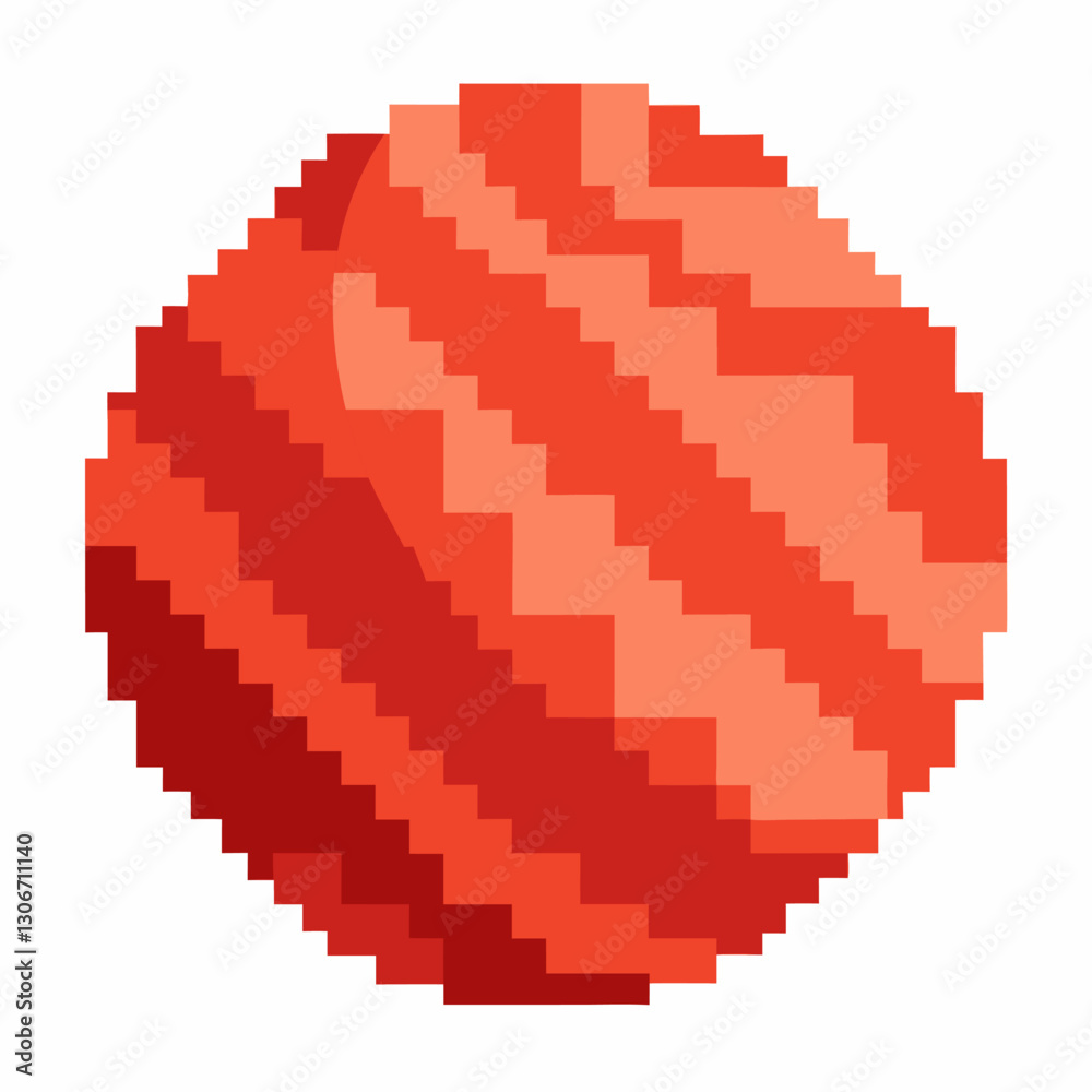 Pixel Art Red Sphere Isolated on White Background Retro 8 Bit Design Concept Pixel Art Red Sphere Isolated on White Background Retro 8 Bit Design Concept