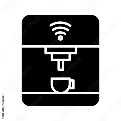 Coffee Maker with Wi-Fi Vector Icon