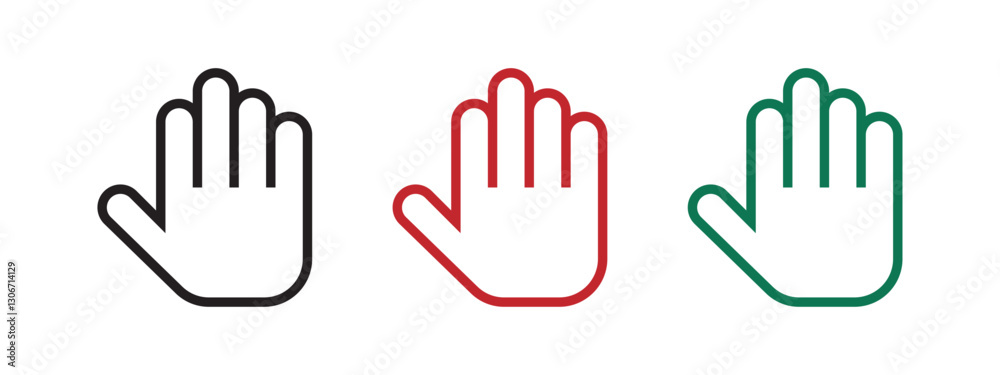 Hand icon set isolated on white Hand icon set isolated on white