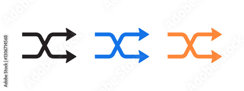 arrows intersect,Shuffle icon set