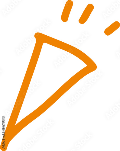 気付き　リアクション　手書き　オレンジ　ベクター