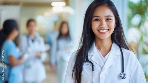 A Young Female Doctor Smiles Confidently In Hospital Free Download A Young Female Doctor Smiles Confidently In Hospital - GFXLoad