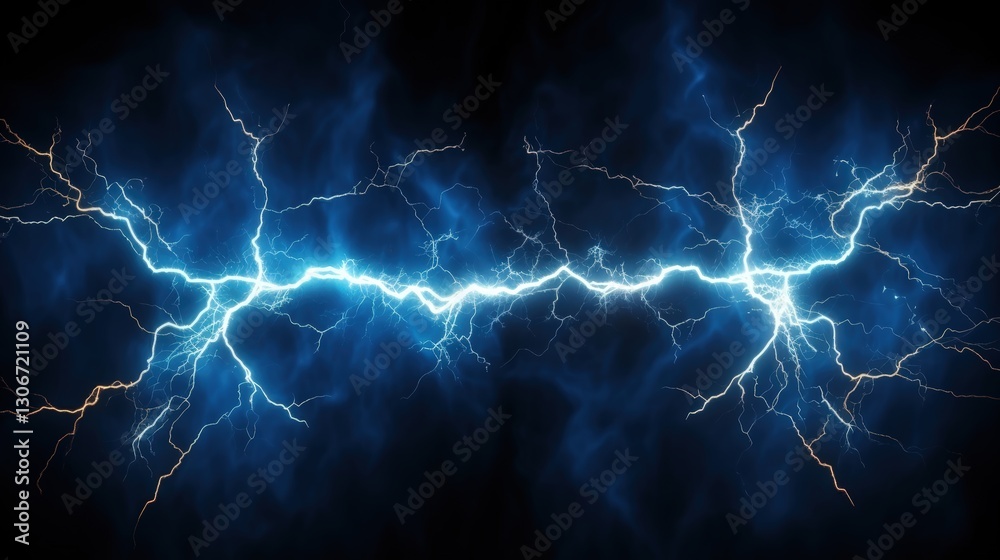 Two blue lightning bolts create a dramatic and electrifying atmosphere, emphasizing energy and power in a vivid dark background for stunning visuals Two blue lightning bolts create a dramatic and electrifying atmosphere, emphasizing energy and power in a vivid dark background for stunning visuals