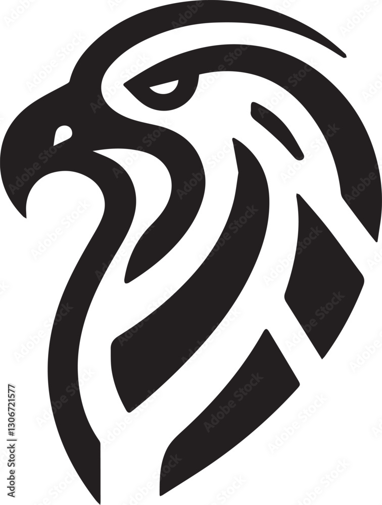 Bold Tribal Eagle Head Vector Logo in Black and White
Bold Tribal Eagle Head Vector Logo in Black and White