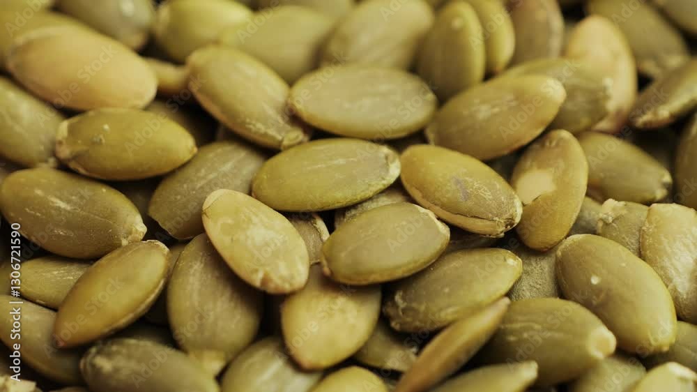 Healthy organic pumpkin seeds close-up. Healthy vegetarian snack. High quality 4k footage Healthy organic pumpkin seeds close-up. Healthy vegetarian snack. High quality 4k footage