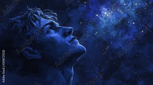 As the man stared up at the stars, his thoughts turned to the story of Perseus, whose bravery had earned him a place among the stars.