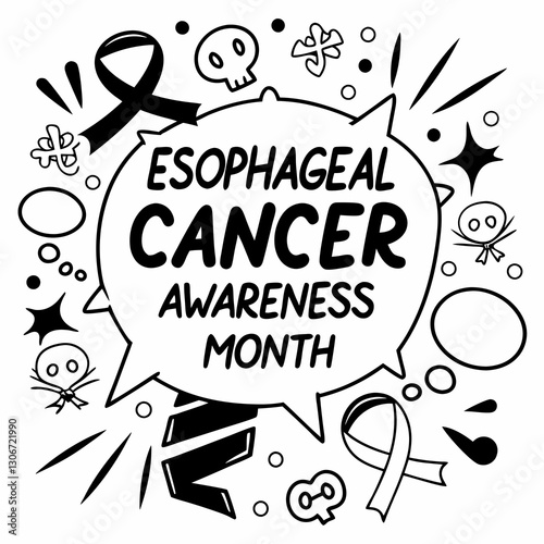 ESOPHAGEAL CANCER AWARENESS MONTH vector illustration 
