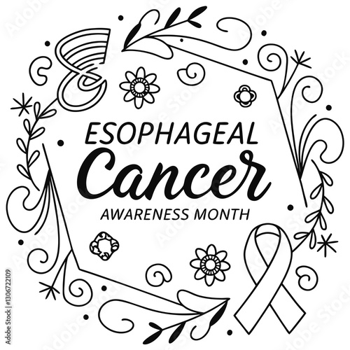 ESOPHAGEAL CANCER AWARENESS MONTH vector illustration for post design