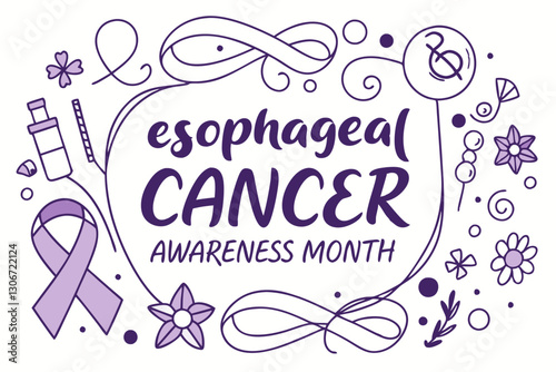 ESOPHAGEAL CANCER AWARENESS MONTH vector illustration background