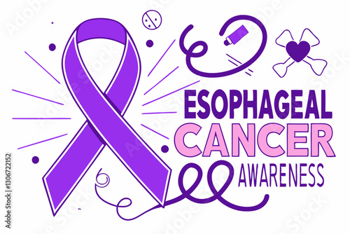 ESOPHAGEAL CANCER AWARENESS MONTH vector illustration background