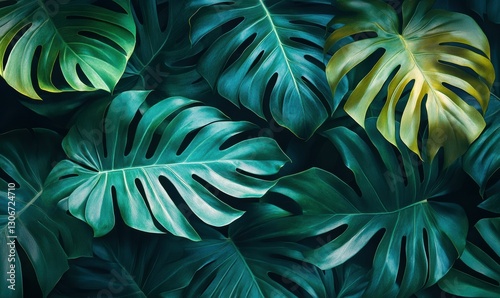 Wallpaper Mural Bold green palm leaf with intricate textures illuminated by natural light symbolizing tropical beauty and freshness . Torontodigital.ca
