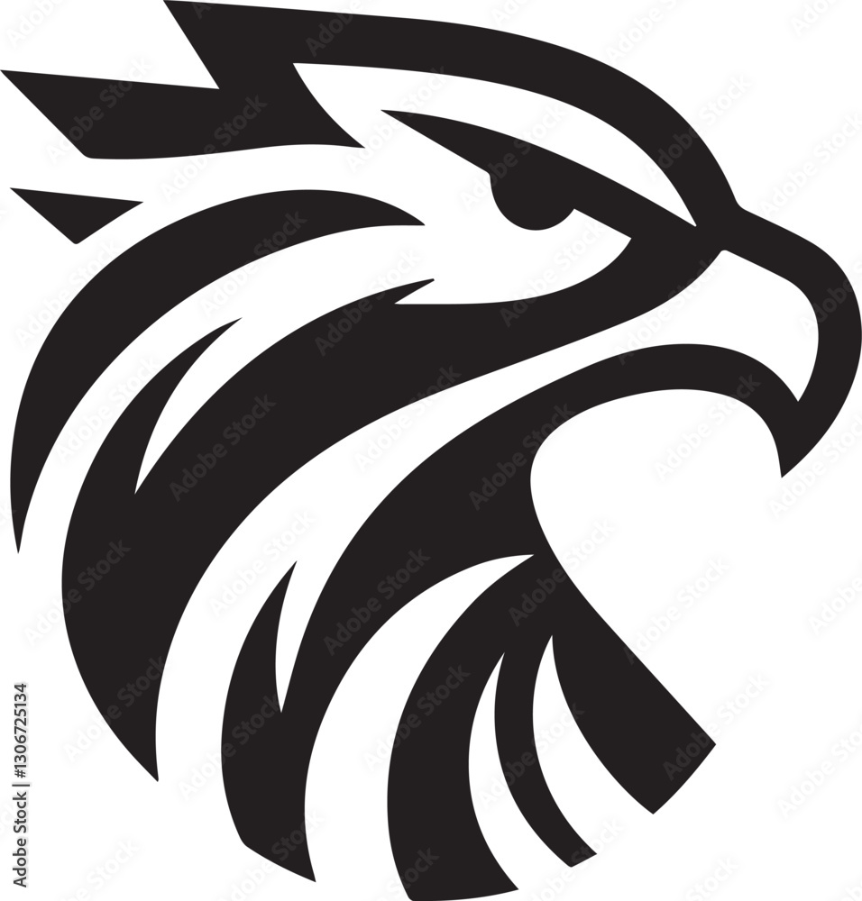 Bold Tribal Eagle Head Vector Logo in Black and White
Bold Tribal Eagle Head Vector Logo in Black and White