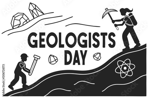 GEOLOGISTS DAY vector illustration