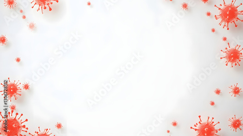 virus themed infographic featuring red virus illustrations on blank background, perfect for educational or informational purposes