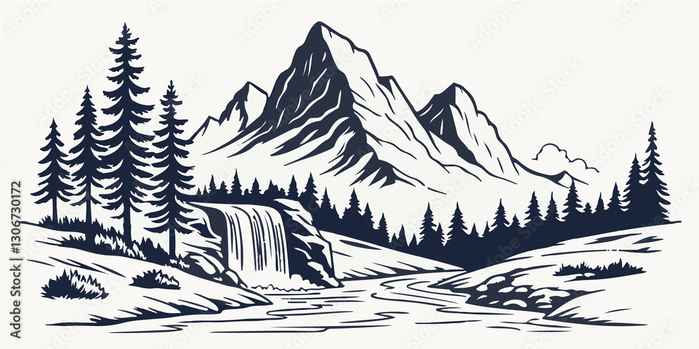 Fototapeta premium mountain landscape with forest