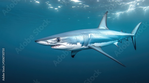 Wallpaper Mural A mako shark cutting through the ocean with incredible speed. Torontodigital.ca