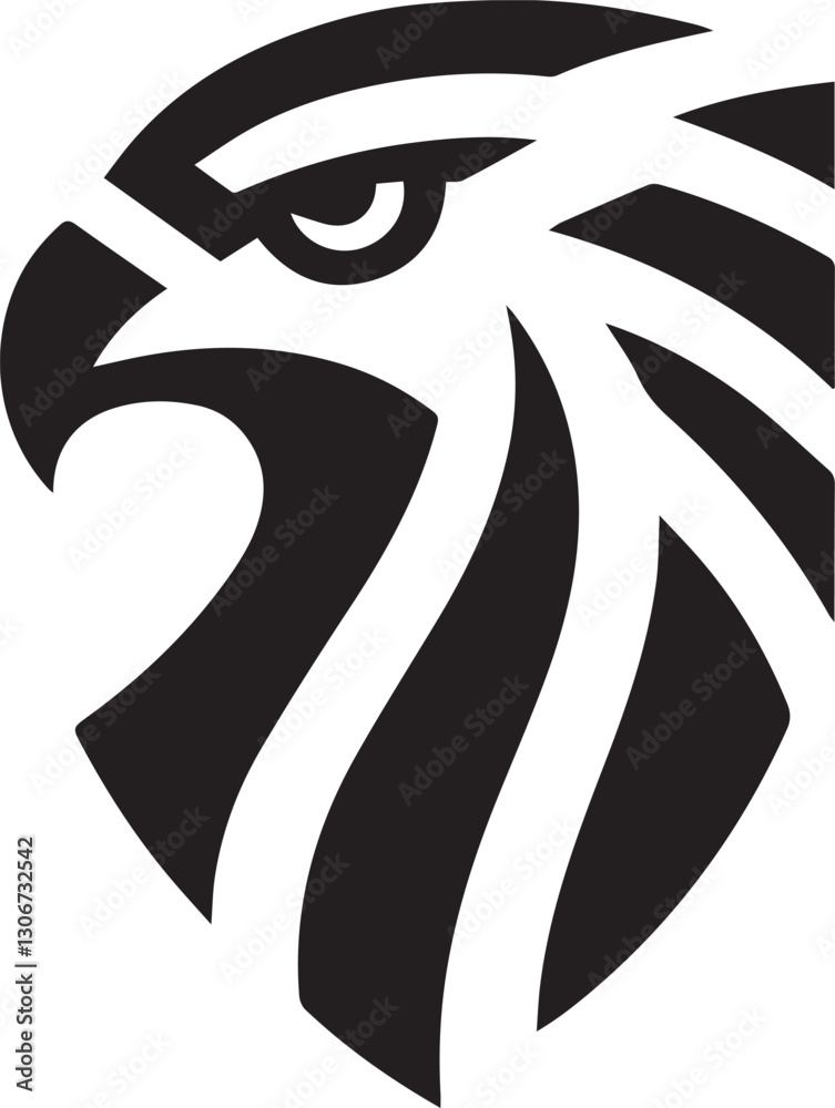 Obraz premium Bold Tribal Eagle Head Vector Logo in Black and White