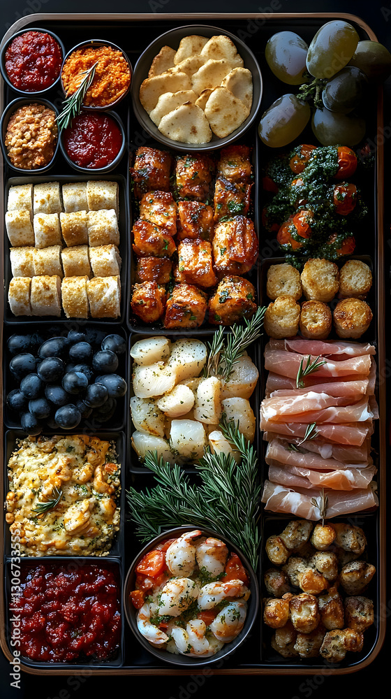 Fototapeta premium Gourmet Food Platter With Assorted Appetizers