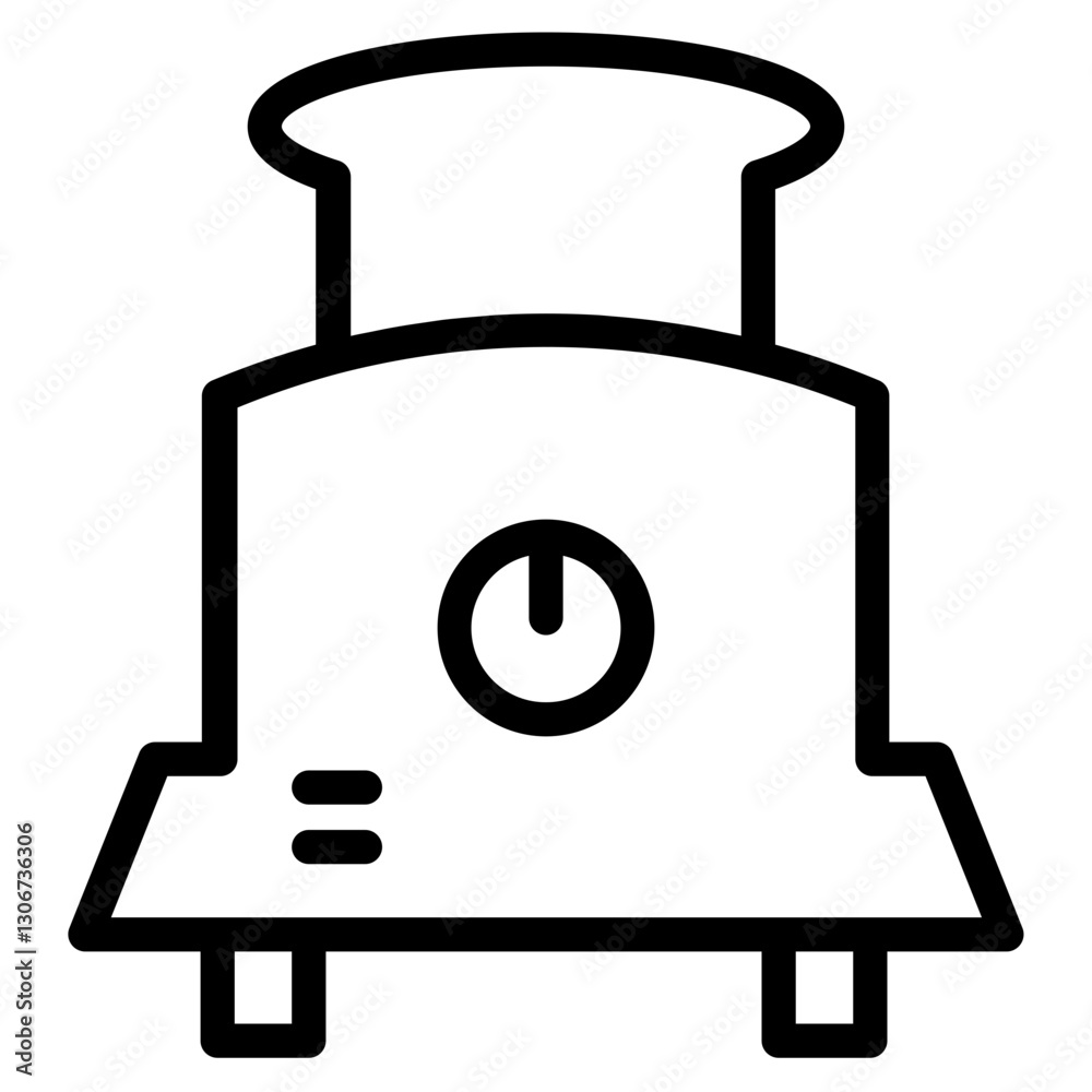 Fototapeta premium Eat Kitchen Toaster Line Icon