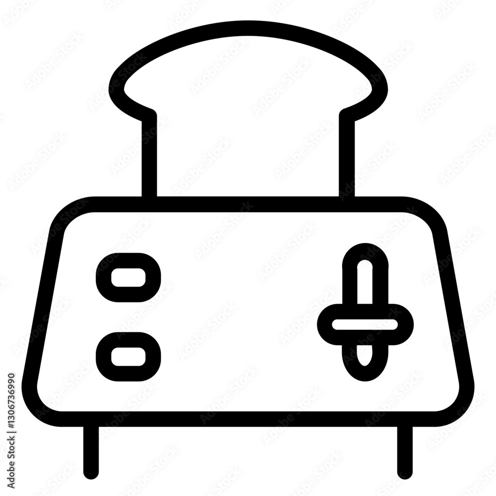 Fototapeta premium Toaster Bread Tool Line Icon