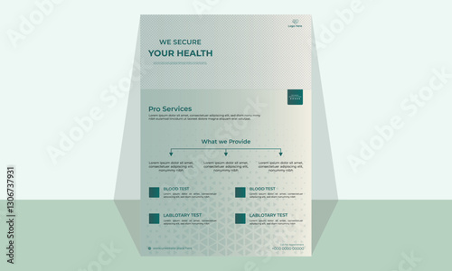 A  Simple professional and clean healthcare flyer suitable for all medical-related businesses. this multipurpose flyer can be used to create traditional print advertising for doctor, clinic, hospital
