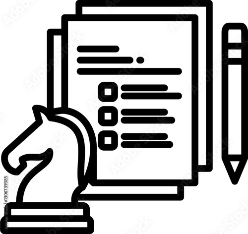 Strategic Assessment Icon in Outline Style. Simple Vector Design. Simple Vector Outline Icon