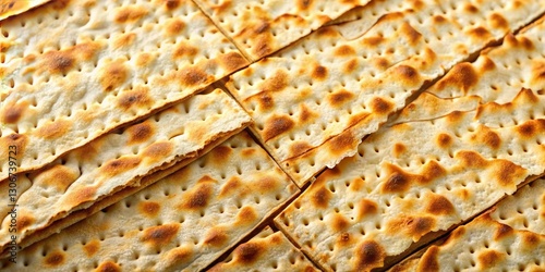 Textured, imperfect Passover matzah: a close-up food photograph revealing cracked machine-made flatbread in high resolution.