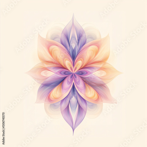 Abstract Colorful Floral Art with Symmetrical Petal Design