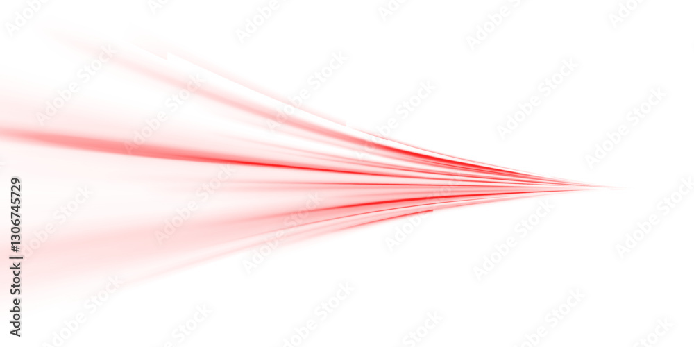 Glowing red speed lines on a dark background. Futuristic motion effect with neon rays. High-tech digital highway, fast-moving cyber road. Vector illustration for modern technology concepts.