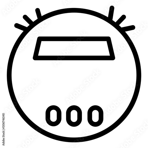 Vacuum Cleaner Robotic Line Icon