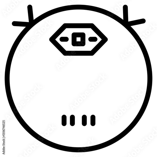 Vacuum Cleaner Robotic Line Icon