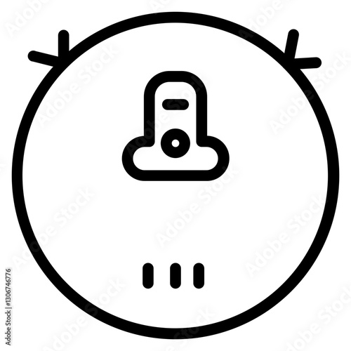 Vacuum Cleaner Robotic Line Icon
