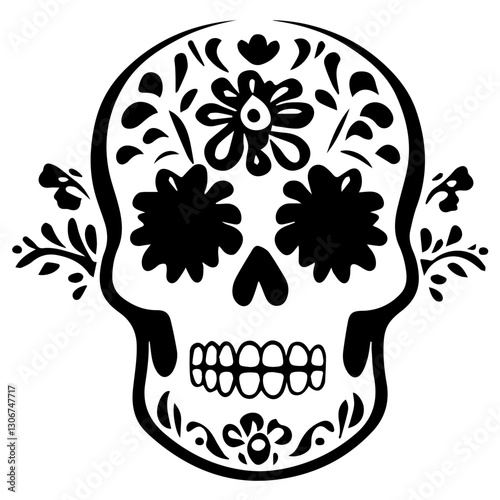 Sugar Skull Silhouette Patterns for Halloween & Día de los Muertos
