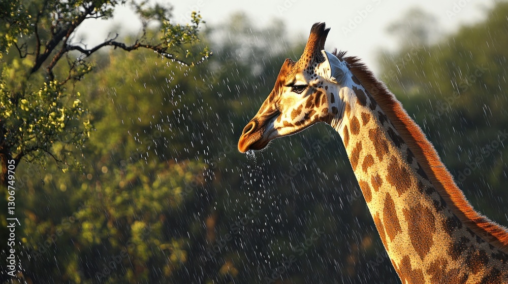 Obraz premium Giraffe in Rain Forest