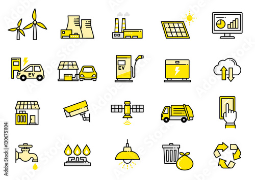 スマートシティアイコン03　Smart city icons