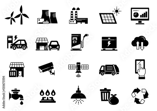 スマートシティアイコン02　Smart city icons