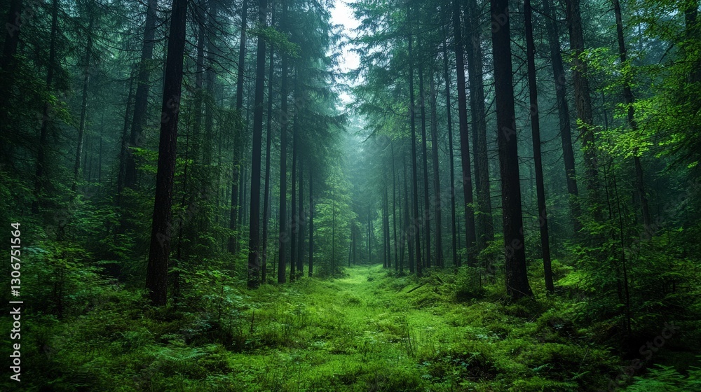 Pine Forest Pathway Walking Through a Serene Green Wonderland Pine Forest Pathway Walking Through a Serene Green Wonderland