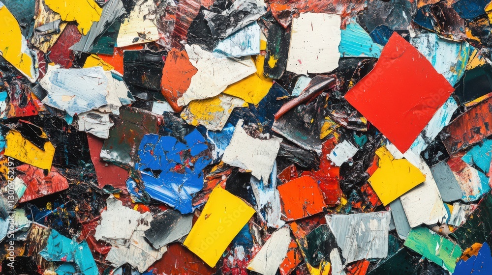 Naklejka premium Abstract mosaic created from brightly colored and textured geometric shapes