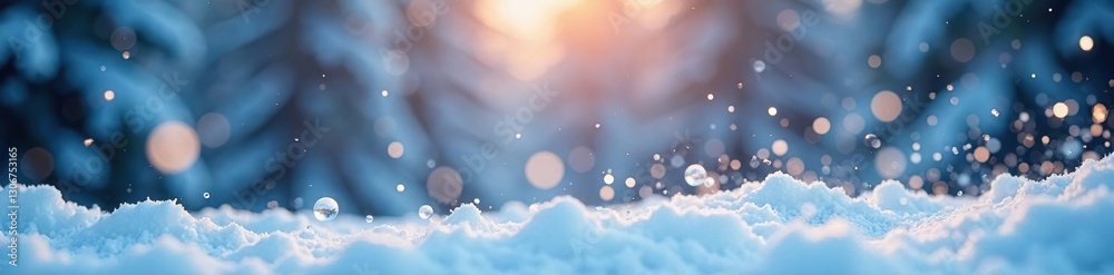 Sparkling snowflakes dance in air amidst whiteness, frozen, silence, stillness Sparkling snowflakes dance in air amidst whiteness, frozen, silence, stillness