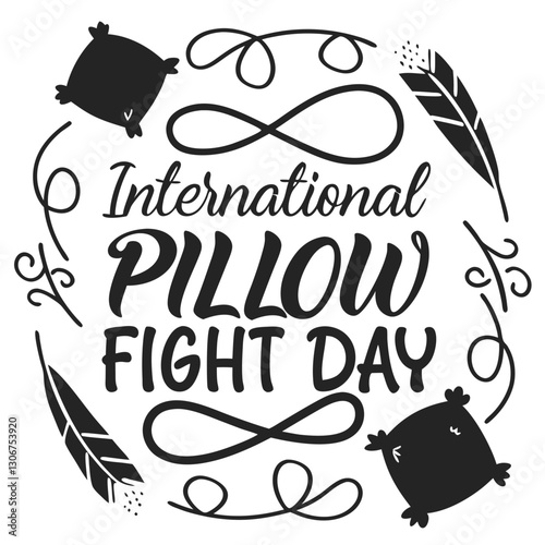 INTERNATIONAL PILLOW FIGHT DAY vector illustration