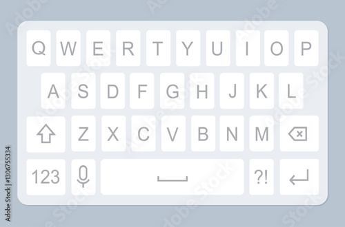 Smartphone keyboard Mobile phone white and black screen keypad vector illustration