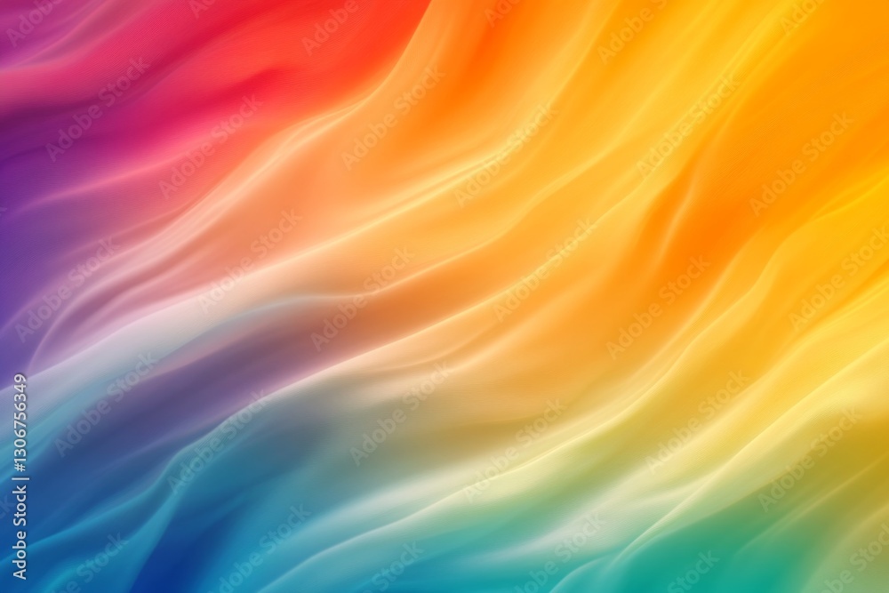 Fototapeta premium Vibrant, flowing, abstract rainbow waves