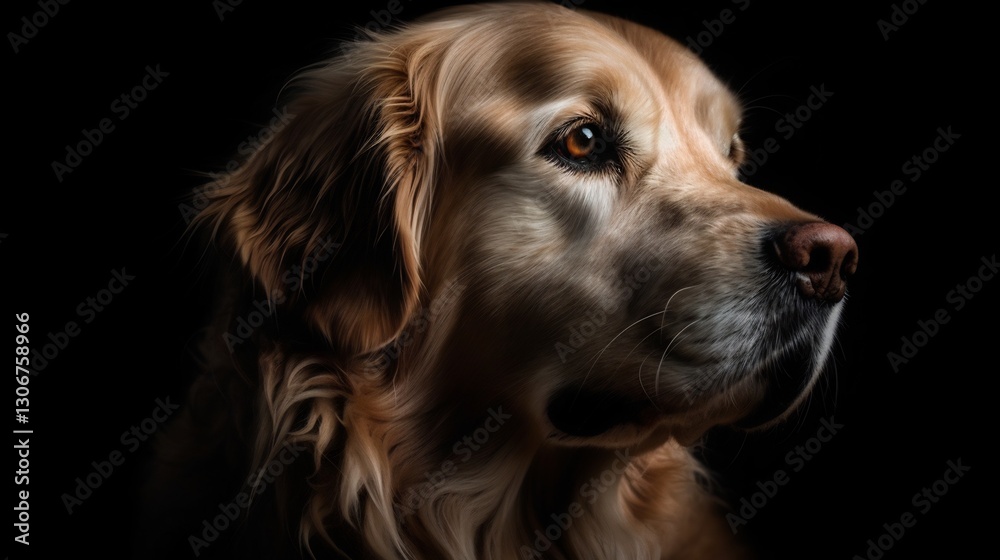 Golden Retriever Portrait for Dark Background. (1) Golden Retriever Portrait for Dark Background. (1)