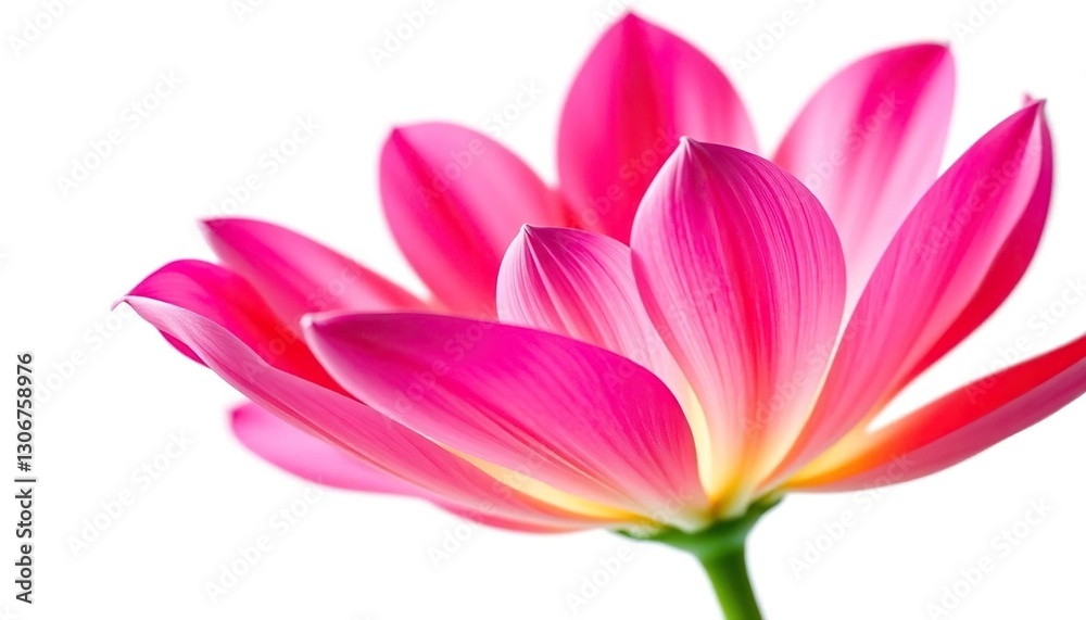 A single, vibrant bloom, petals unfurled, set against a pure white backdrop, flower, plant
