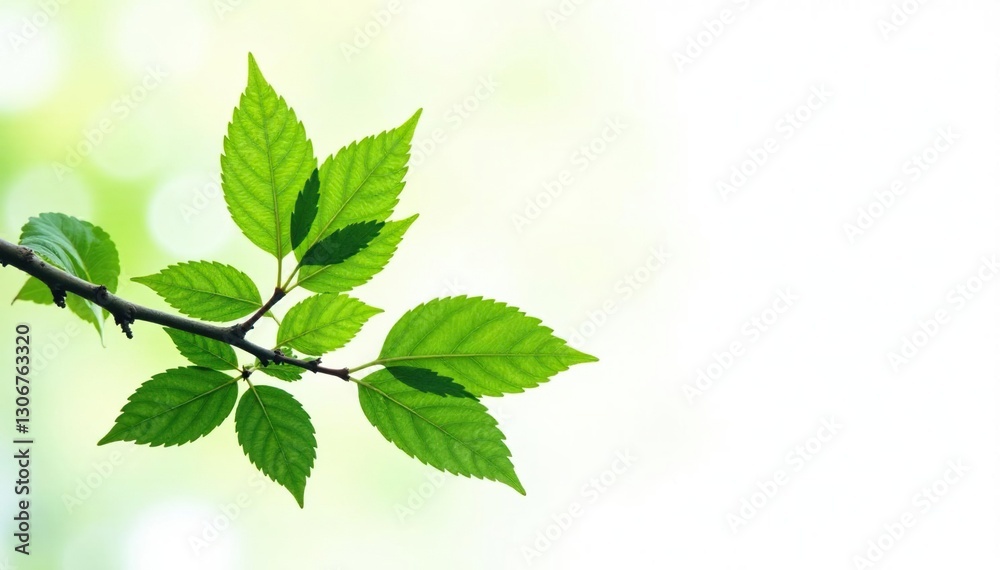 Leafy branch with leaves isolated on white background, nature, trees Leafy branch with leaves isolated on white background, nature, trees