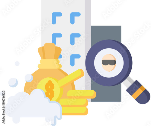 Fraud Identification Icon in Flat Color Style. Simple Vector Design. Simple Vector Flat Icon